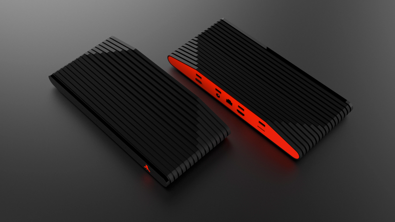 Atari plans to release its console in two models, one with a wood-grain front and one with a red and black color scheme. (Art: Atari)